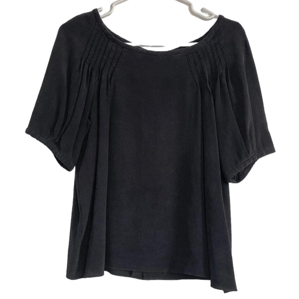 Chloé Black Silk Button Back Blouse Size Medium